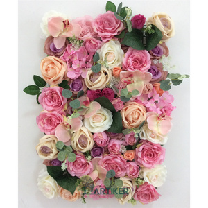 rose gold backdrop panel purple roll baby blue hanging wedding decoration artificisl full 3d silk flower wall