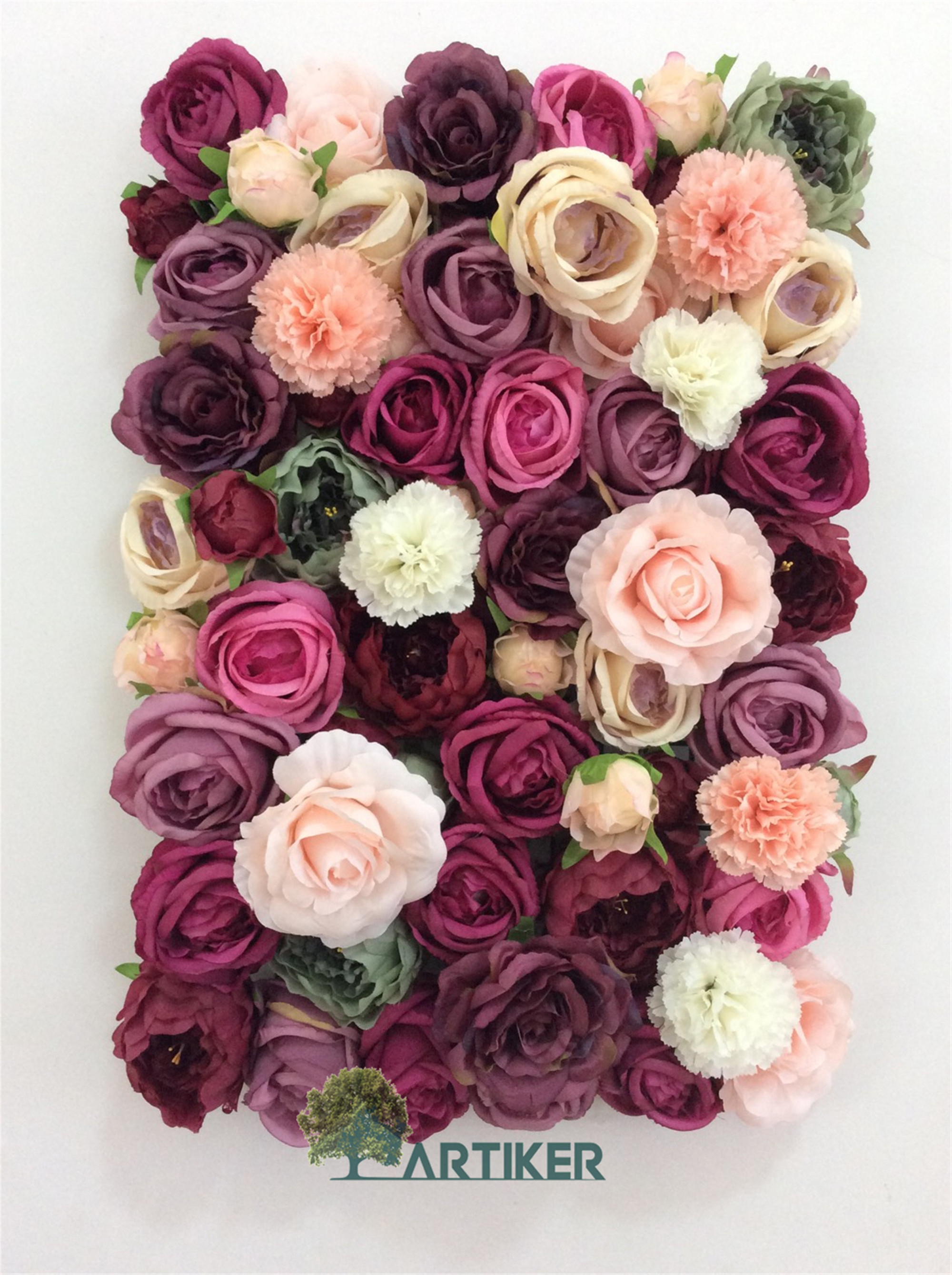 rose gold backdrop panel purple roll baby blue hanging wedding decoration artificisl full 3d silk flower wall