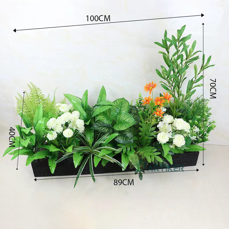 wholesale artificial green plants wedding decoration flower box landscaping