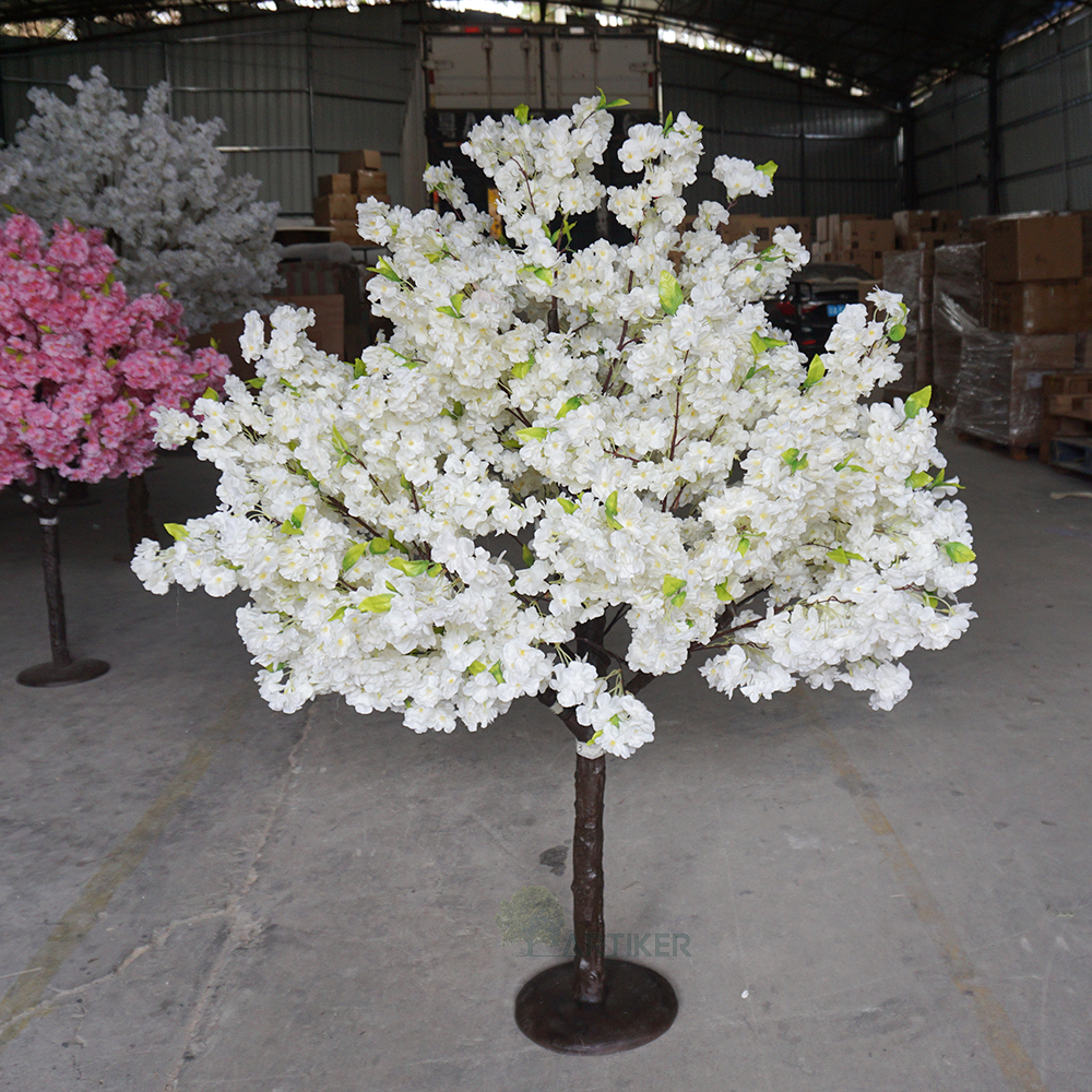 Fake white sakura tree artificial cherry blossom tree decoration wedding tabletop centerpieces