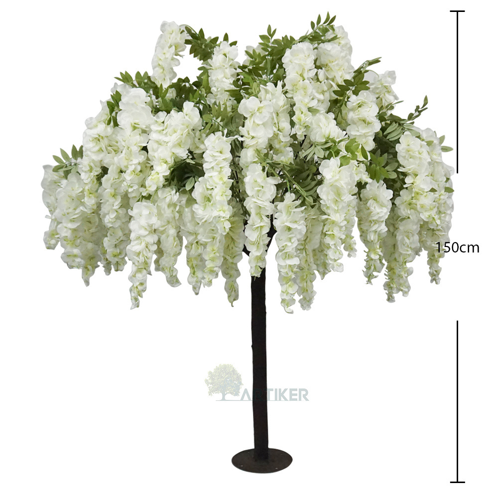 Wholesale hanging flower tree artificial wisteria tree for  wedding table centerpiece