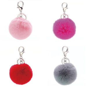 Suppliers Free Design Multi Color Custom Women Girls Gift Furry Puff Ball  Pom Pom Keychain