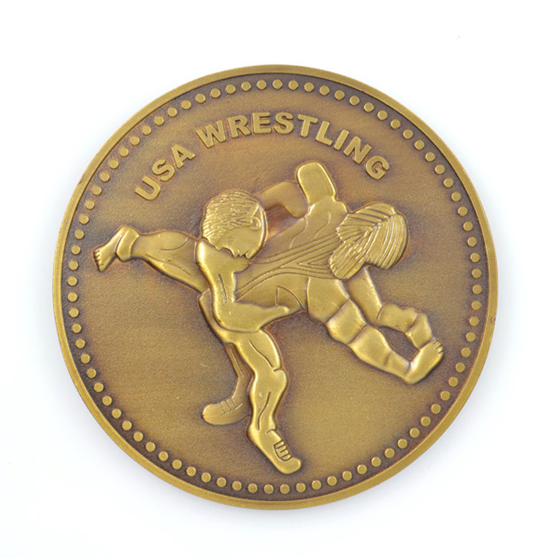 Stainless Steel Artwork Embossed Coin India Custom Logo Promotional Metal Tungsten Gold Souvenir Sports Challenge Coin