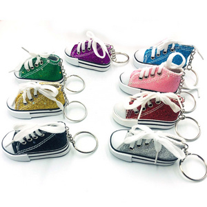 Promotional keychain 3d mini shoe model running gym tennis shoes sneaker charm keychain wholesale