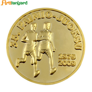 Stainless Steel Artwork Embossed Coin India Custom Logo Promotional Metal Tungsten Gold Souvenir Sports Challenge Coin