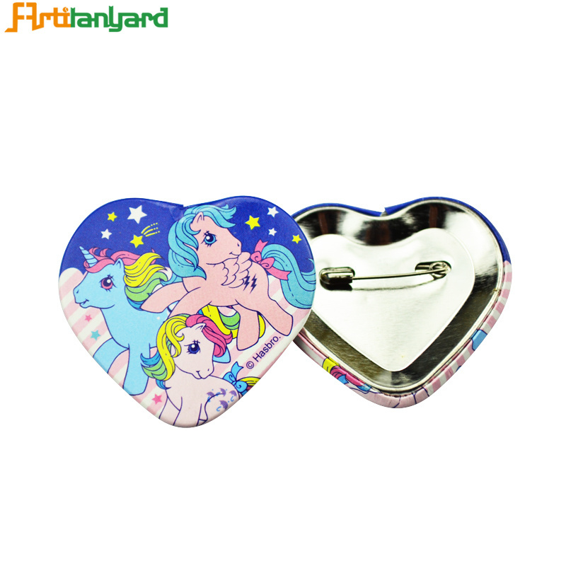 Badge Button Broche Maker Custom Made Security Led Heart Star Shaped Anime Button Pins Badge