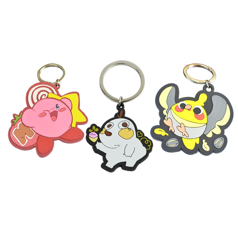 3D Reflective Round Rubber Pvc Bear Keychain Pendant Animal For Promotion Gifts Custom Made Anime Pvc Keychains In 2D