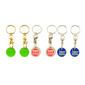 Trolley Round Challenge Coin Metal Keychain Opener Custom Metal Shopping Cart Trolly Coin Holder Keyring Keychain