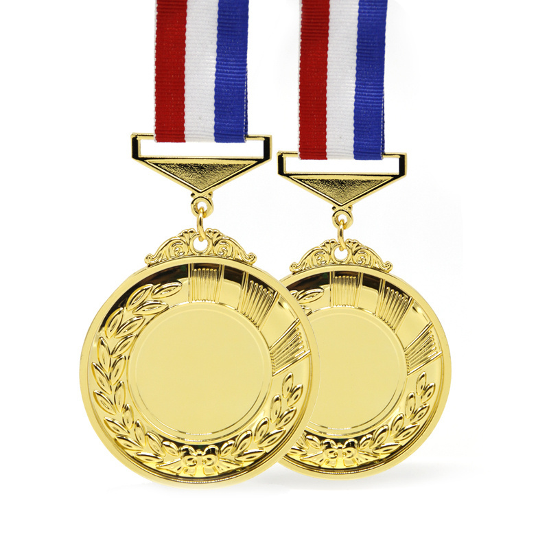 Custom Design Sports Plated Gold Medals Custom Medal And Ribbons