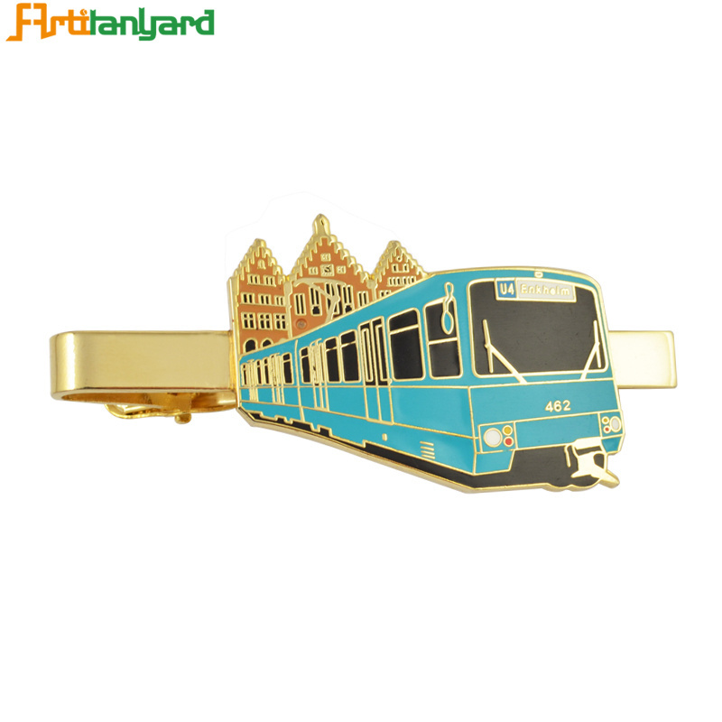 Promotion Stainless Steel Tie Clip For Men Customized Funny Metal Train Tie Clip