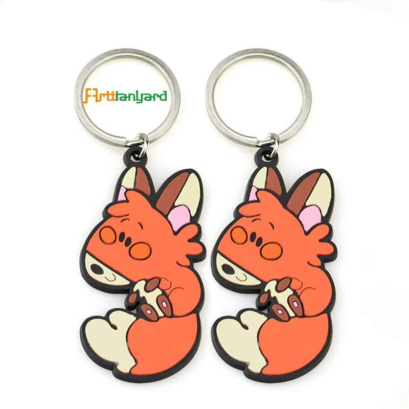 3D Reflective Round Rubber Pvc Bear Keychain Pendant Animal For Promotion Gifts Custom Made Anime Pvc Keychains In 2D