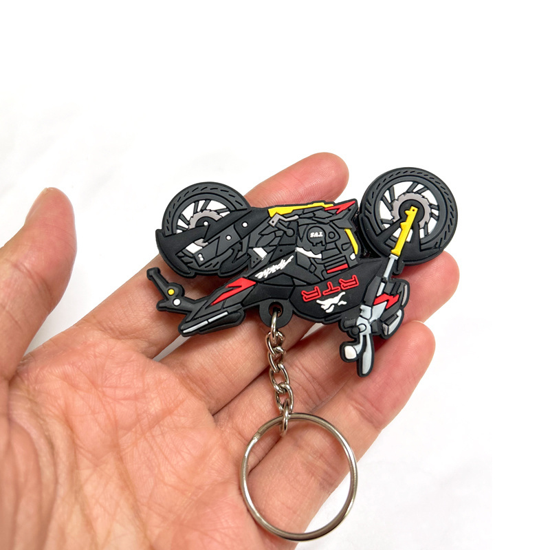 Lovely custom design 3d pvc rubber anime keychain one piece soft car key cover with keychain