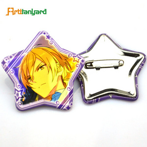 Badge Button Broche Maker Custom Made Security Led Heart Star Shaped Anime Button Pins Badge