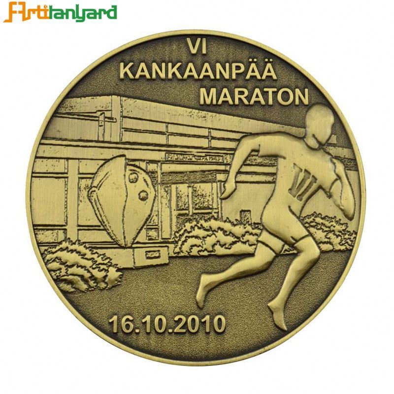 Stainless Steel Artwork Embossed Coin India Custom Logo Promotional Metal Tungsten Gold Souvenir Sports Challenge Coin