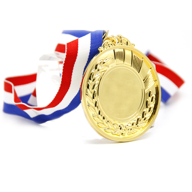 Custom Design Sports Plated Gold Medals Custom Medal And Ribbons