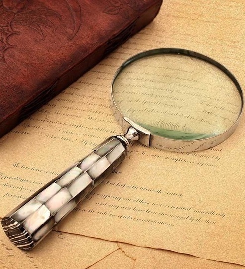 Magnifying Glass with horn Handle, Magnifier, Nautical Magnifier