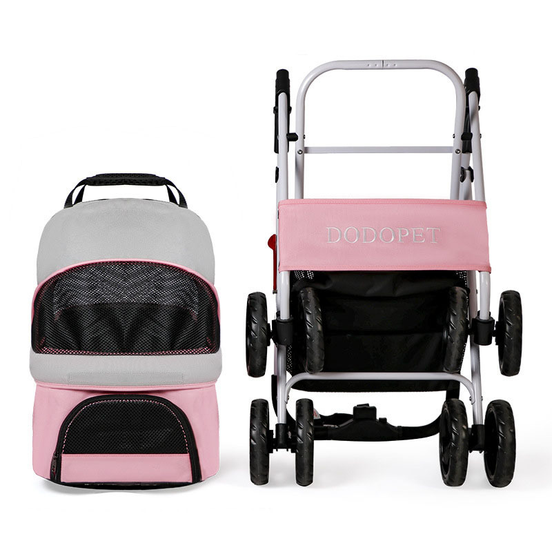 wholesale customization dog go out trolley pet dog stroller separate folding car Portable cat Pet Trolleys