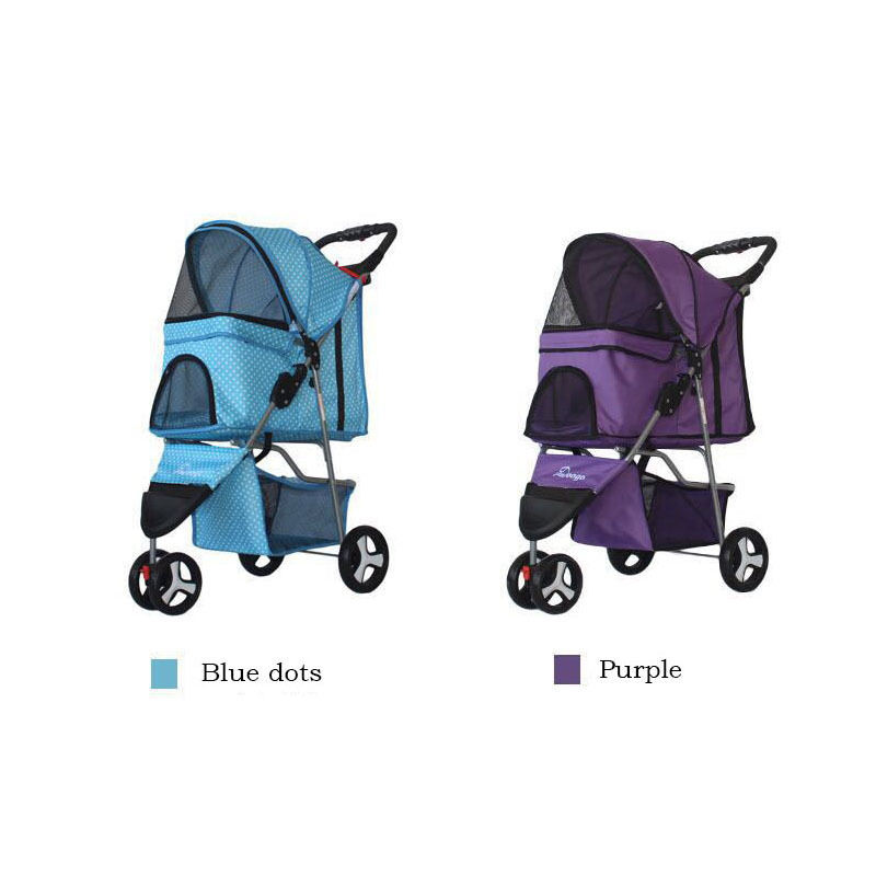 Wholesale customization  Pet Stroller Cat/Dog Easy to Walk Folding Travel Carrier Designer customization dog stroller supplies