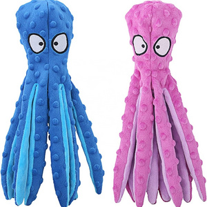 wholesale manufacturer dog toy no stuffing octopus squeaky plush dog toy  pet dog toy