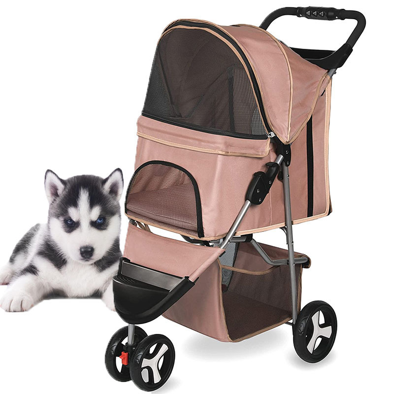 Wholesale customization  Pet Stroller Cat/Dog Easy to Walk Folding Travel Carrier Designer customization dog stroller supplies