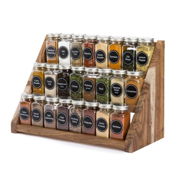 Offering  Bamboo Revolving Spice Rack Set with 16 Spice Kitchen Wood Spice Tower Organizer for Countertop or Cabinet