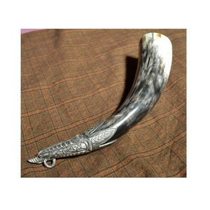 Epoxy  buffalo drinking horn Custom Natural Buffalo /Cow Horn Viking Drinking Horn luxury metal stand at cheap price