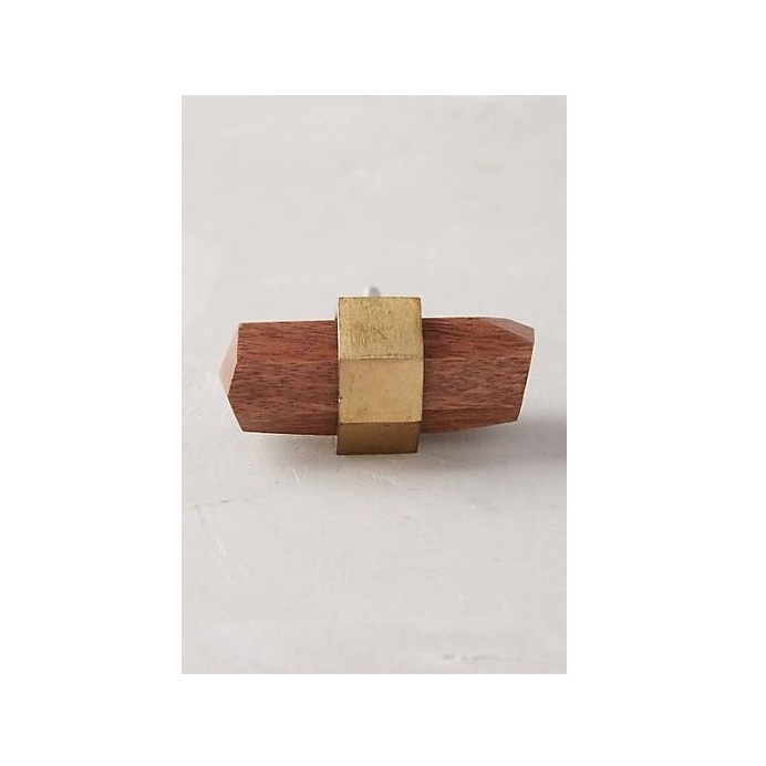 Brass door Knob With Wood inlay Modern Design Cupboard Door Knobs Drawer Pull Handles best selling price knob