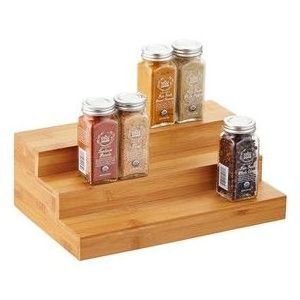 2024 Top  Selling Space Saving 4 Tier Movable Wall Mounted Kitchen Bamboo Seasoning Jar Drawer Storage Shelf Spice Rack