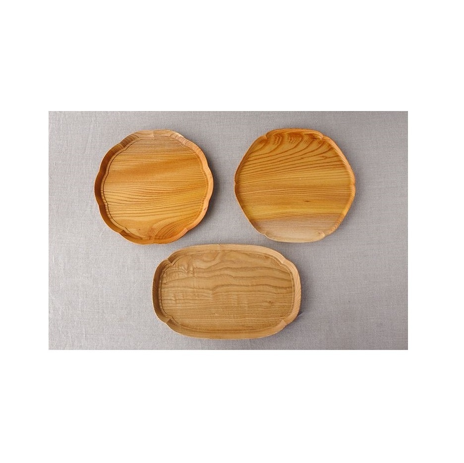 Antique Look wooden plate and dinner set round design for home and parties use acacia solid wood plate at low price