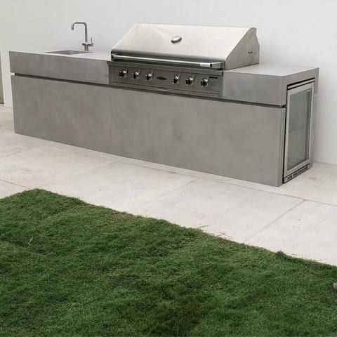 Artisan Concrete Kitchens and BBQ Units Stainless Steel Outdoor Kitchen Set With Sink