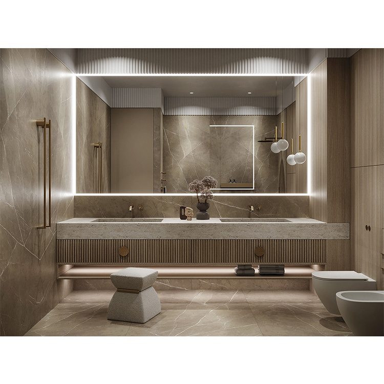 2023 Bespoke Solid Wood Floating  48 Double Sink Bathroom Vanity