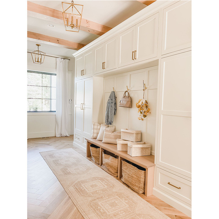 Artisan Modern Custom White Shaker Mudroom Storage with Lockers Mudroom Furniture