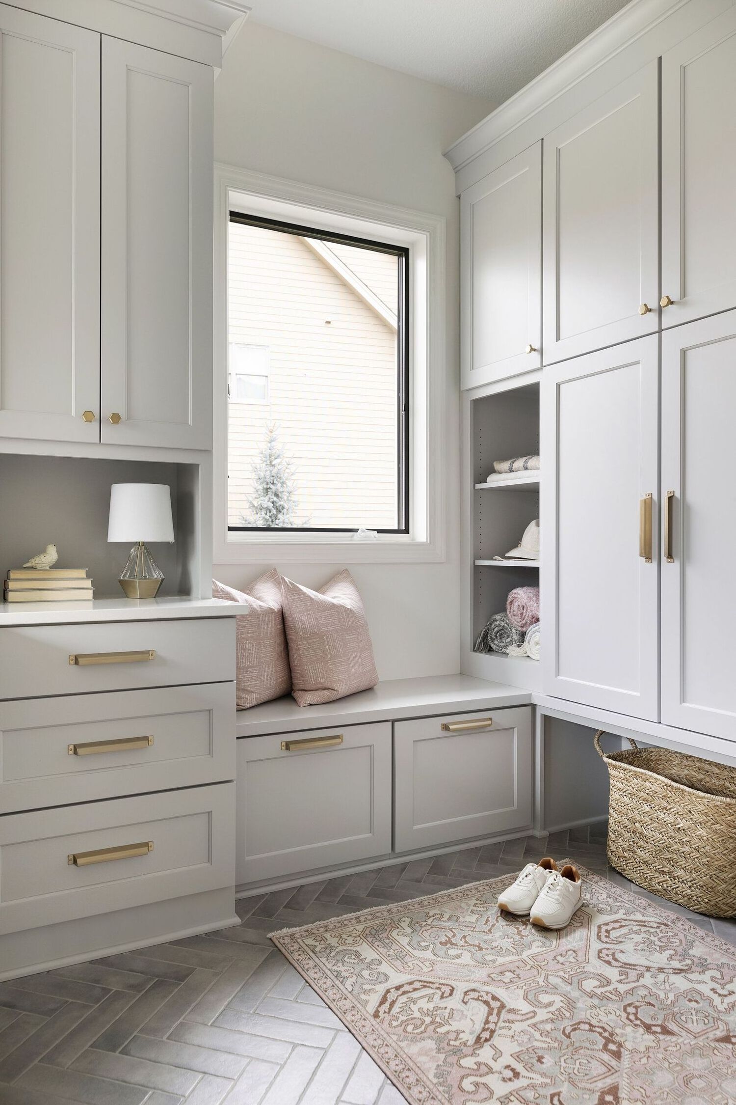 Artisan Modern Custom White Shaker Mudroom Storage with Lockers Mudroom Furniture