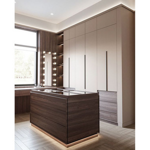 Artisan European Style Modern MDF Closet Wardrobe Master Bedroom Furniture Wooden Wardrobes Island Design