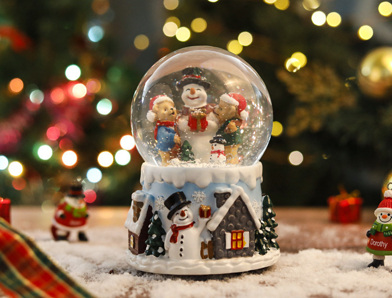 Holiday Christmas Snow Globe  Personalized Glass Snow Globe LED Custom Made Snow Globes