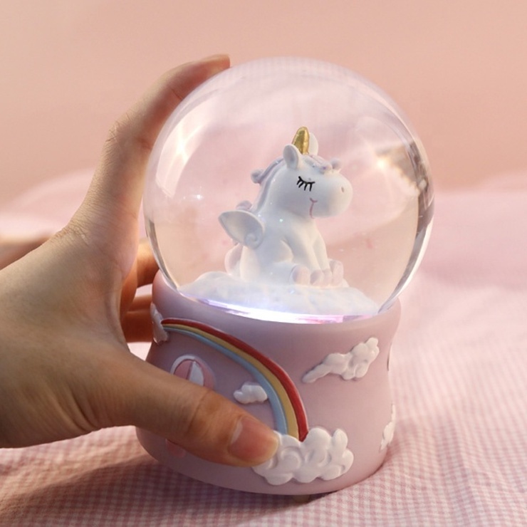 2019 Unique in The Market Unicorn Music Snow Globe