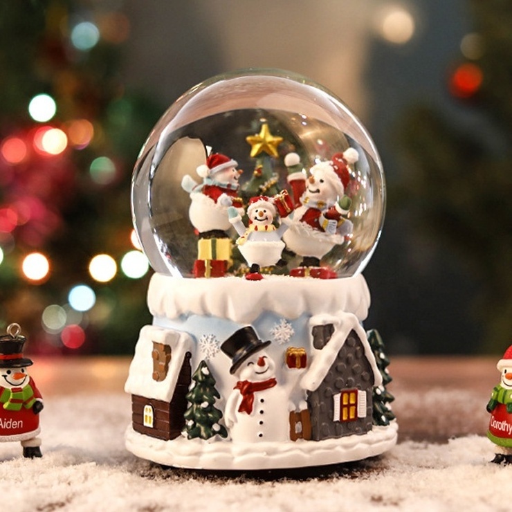 Holiday Christmas Snow Globe  Personalized Glass Snow Globe LED Custom Made Snow Globes