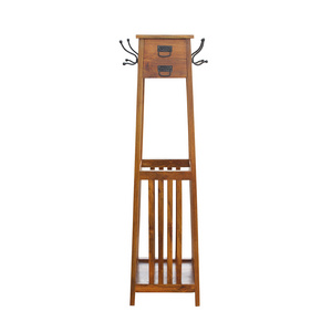 Modern Solid Mango Wood Umbrella Stand With Coat Hanger wooden New style multifunctional Umbrella rack and stand supplier