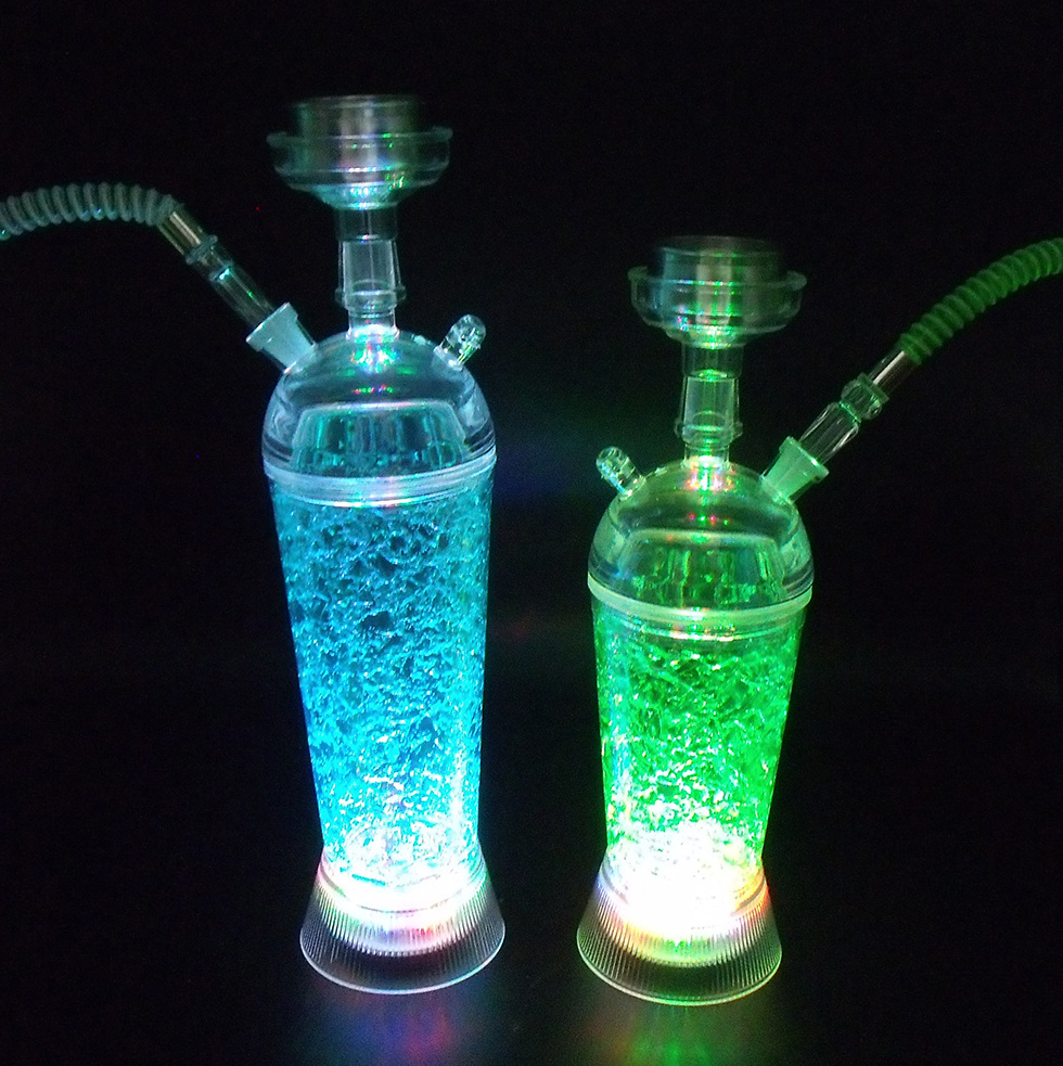 Hot sale  wholesale acrylic jelly hookah with led light portable hookah cup