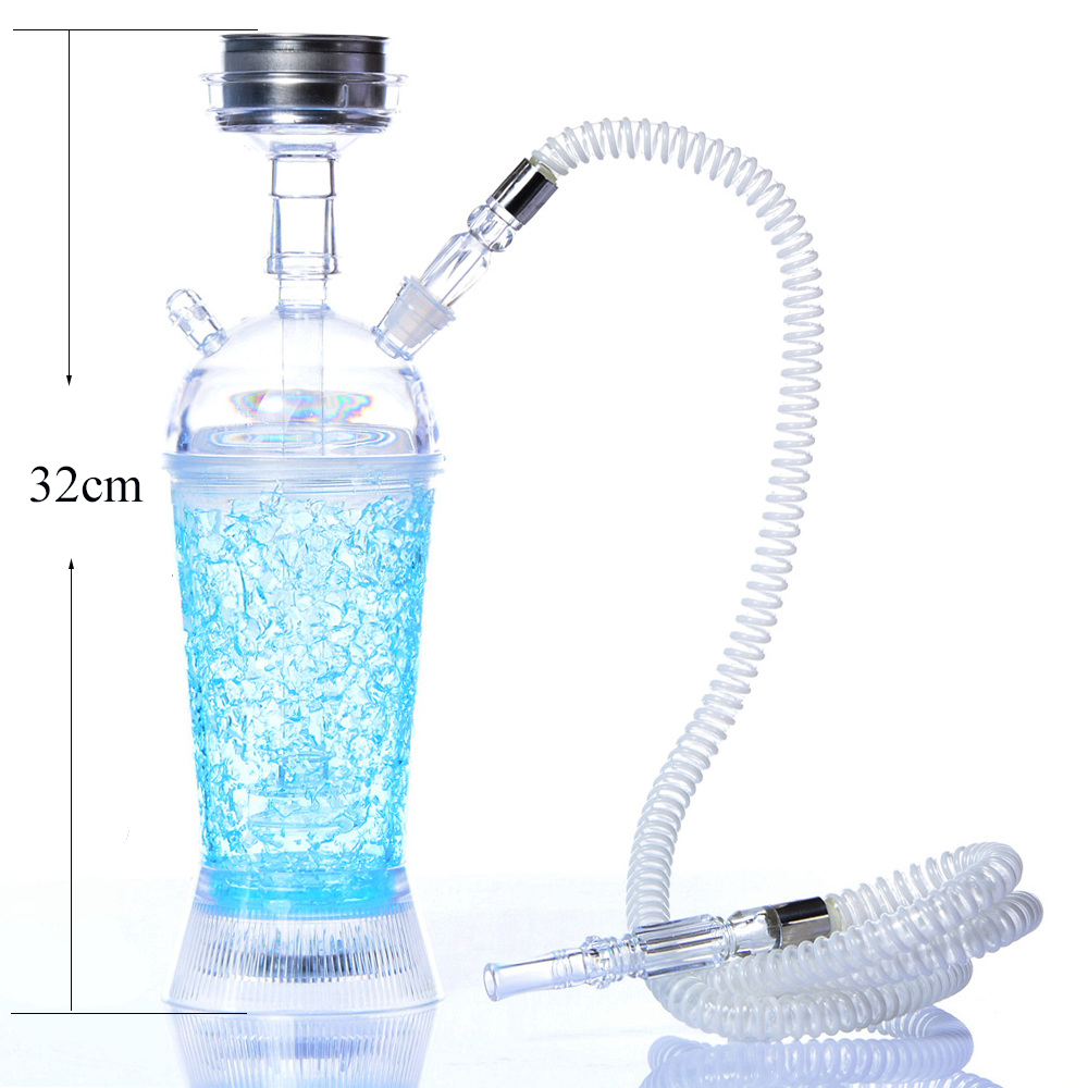 Hot sale  wholesale acrylic jelly hookah with led light portable hookah cup