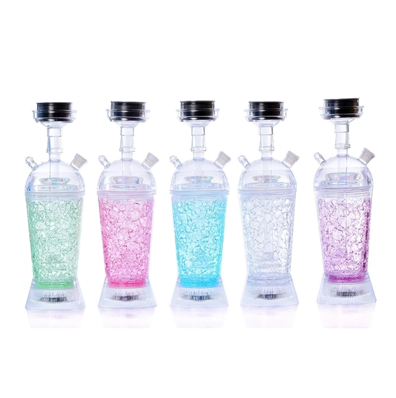 Hot sale  wholesale acrylic jelly hookah with led light portable hookah cup