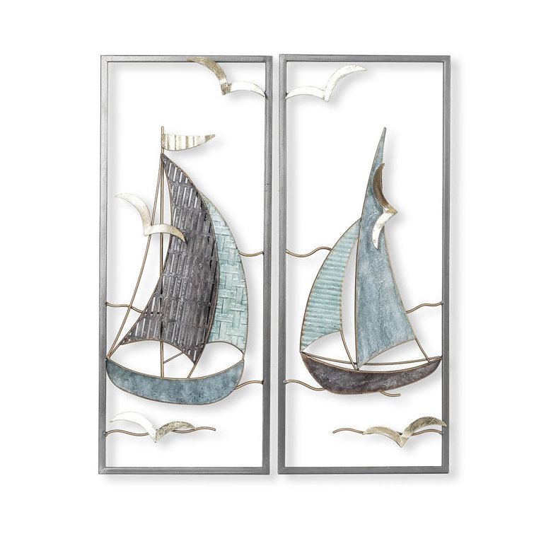 Twin Frames Coastal Boats Wall Decor Accents Is Perfect To Bring A Touch Of Elegance Style And Life To Any Room Empty Wall Area