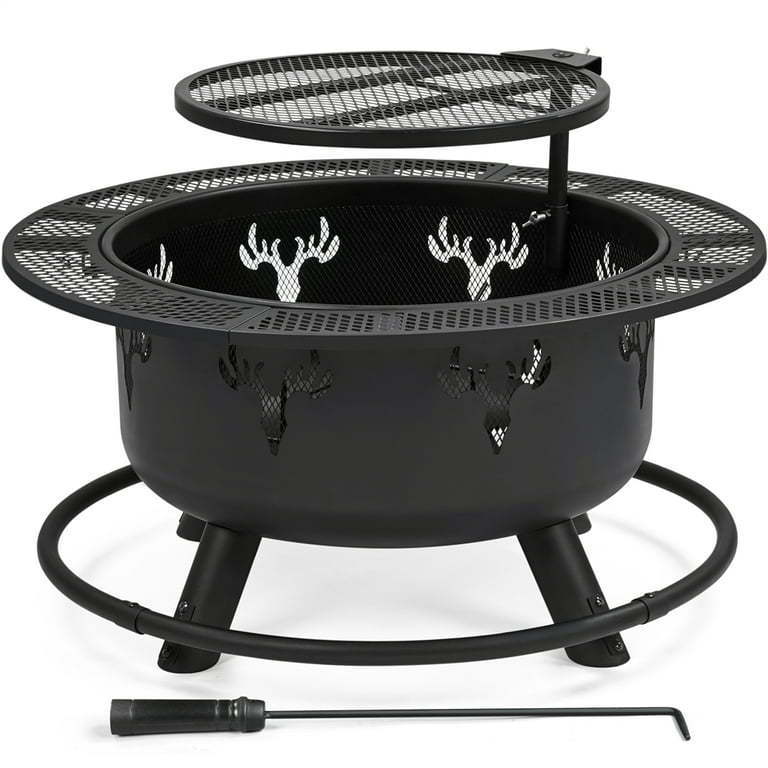 Deer Head Fire Pit Cutouts On The Bowl Give A Wild Look To The Pit A Piece Of Must Have Equipment In Your Beautiful Backyard