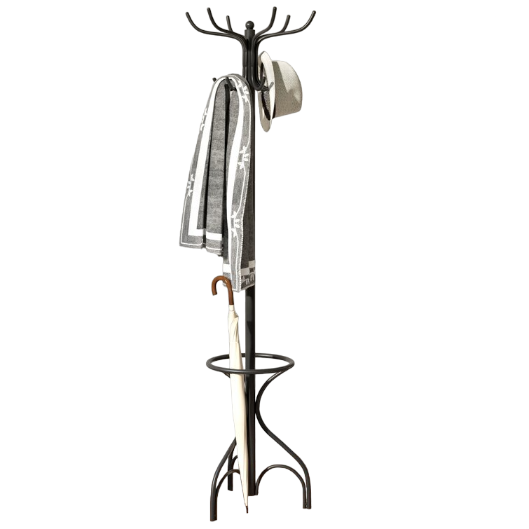 Double Tiered Hooks Coat Racks With An Umbrella Stand Space Stylish And Traditional Look Provide A Perfect Organized Piece