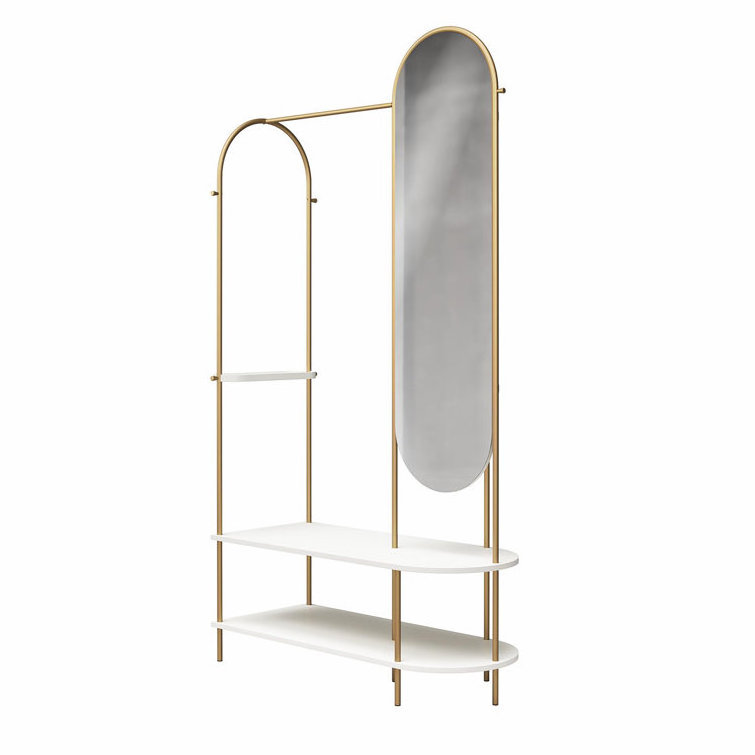 Designer Clothes Rack With Oval Shaped Mirror A Perfect Must Have Piece Will Bring Luxury Aesthetics To Your Home Spaces