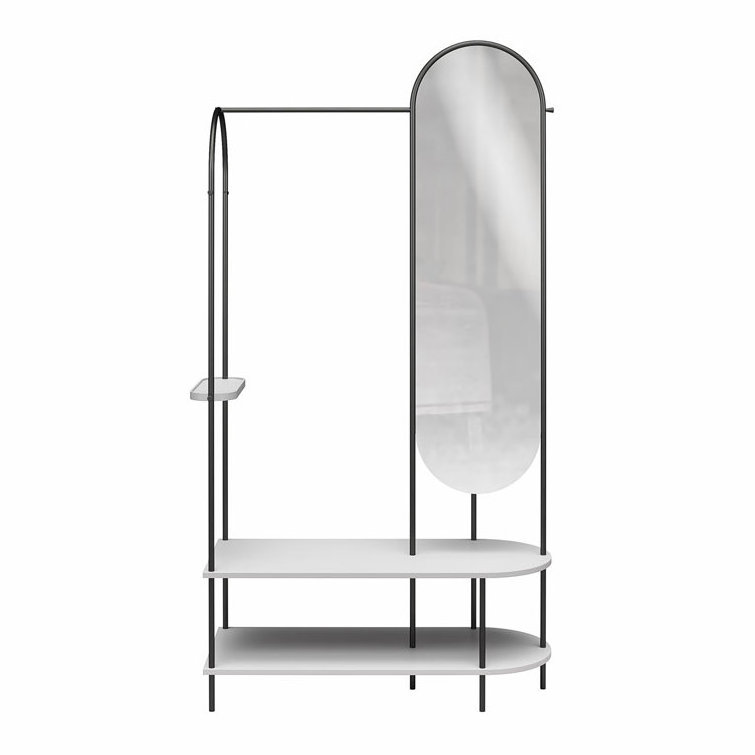 Designer Clothes Rack With Oval Shaped Mirror A Perfect Must Have Piece Will Bring Luxury Aesthetics To Your Home Spaces