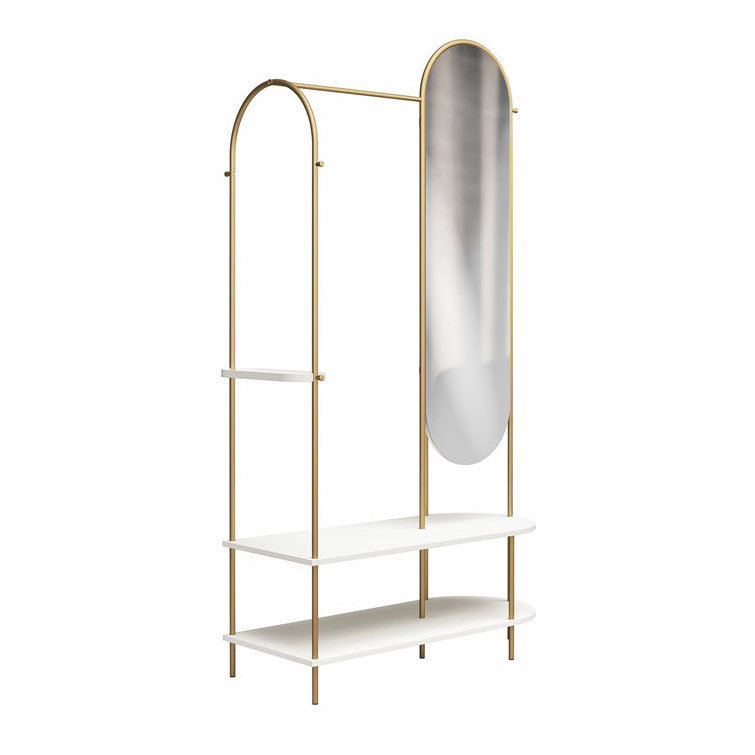 Designer Clothes Rack With Oval Shaped Mirror A Perfect Must Have Piece Will Bring Luxury Aesthetics To Your Home Spaces