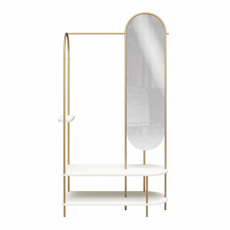 Designer Clothes Rack With Oval Shaped Mirror A Perfect Must Have Piece Will Bring Luxury Aesthetics To Your Home Spaces