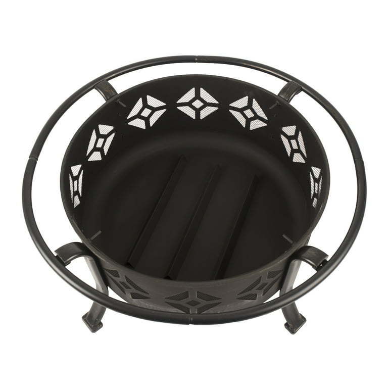 Black Round Fire Pit l Is Ideal For A Robust Backyard Has A Modern Style Entertaining Or Enjoying Your Outdoor Living Area