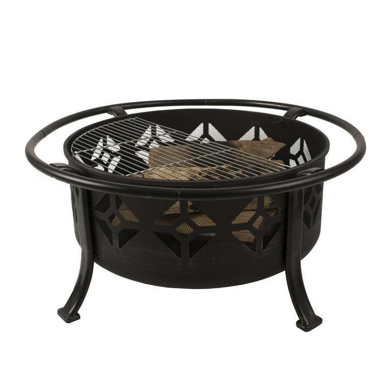 Black Round Fire Pit l Is Ideal For A Robust Backyard Has A Modern Style Entertaining Or Enjoying Your Outdoor Living Area